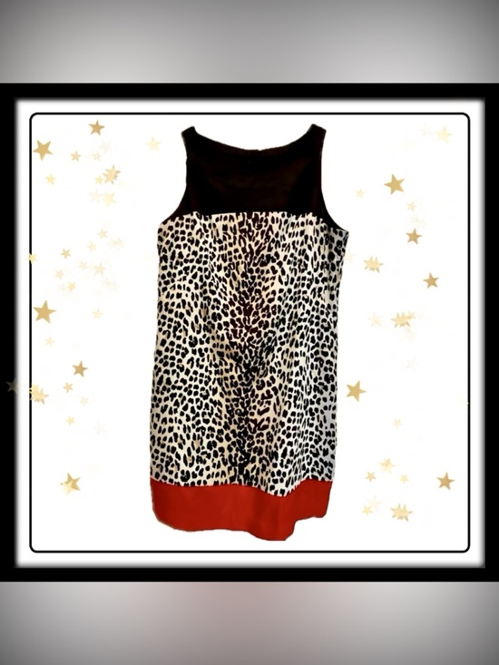 White House Black Market Dresses & Skirts - Dress - White House Black Market - black white tan red animal print - size 14